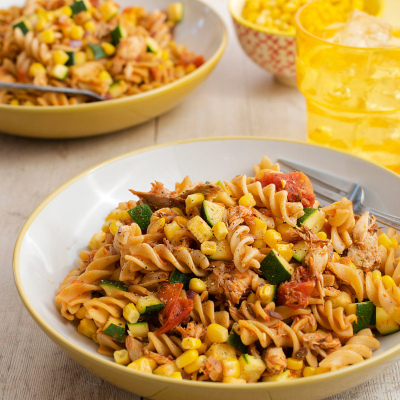 Mackerel and sweetcorn pasta