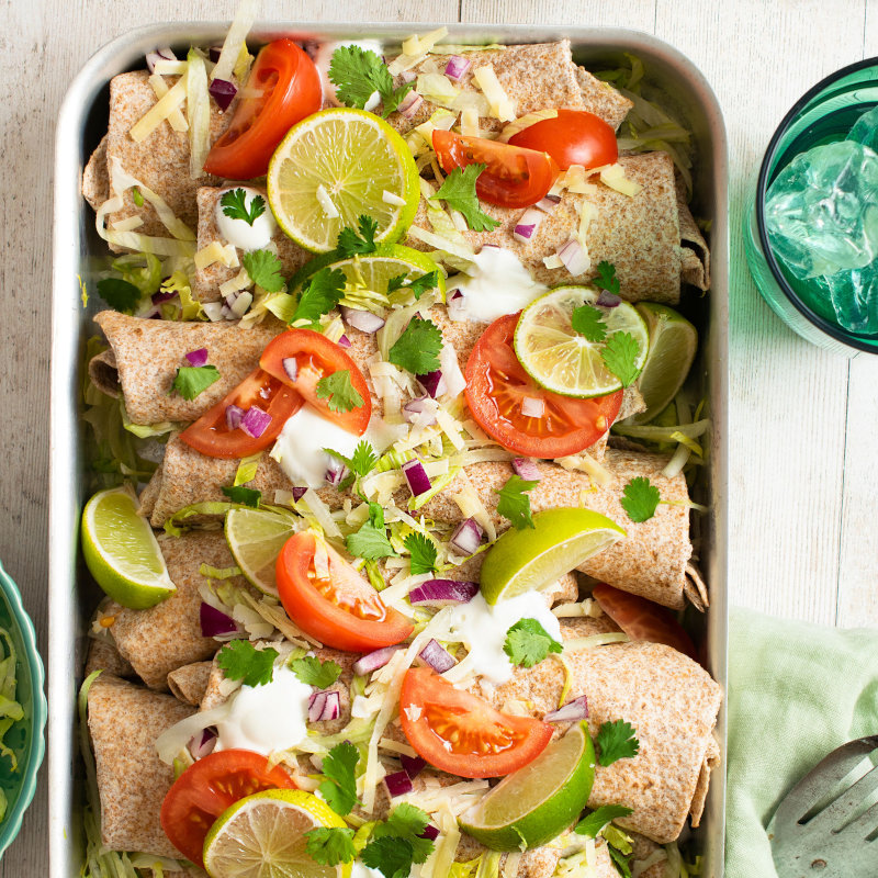 Red kidney bean enchiladas